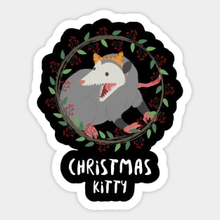 Christmas Kitty Possum Sticker